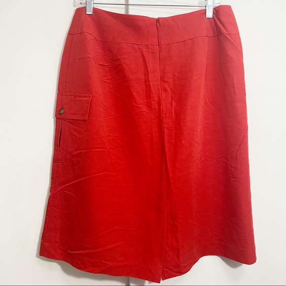 MICHELE linen blend pencil skirt cargo pocket 14 - Picture 4 of 8